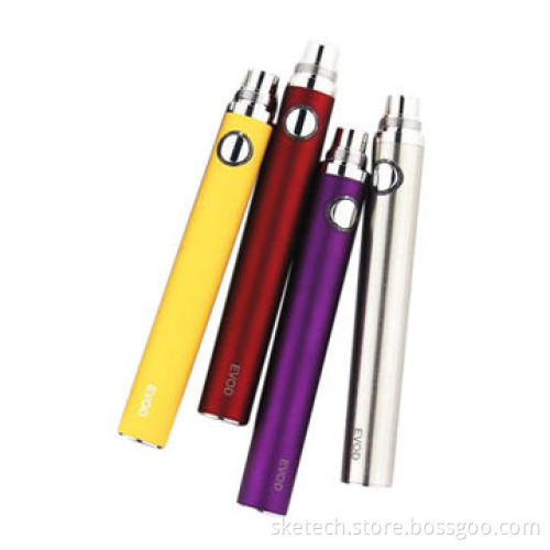 EVOD battery, 650/900/1,100mAh capacity, available in colorful